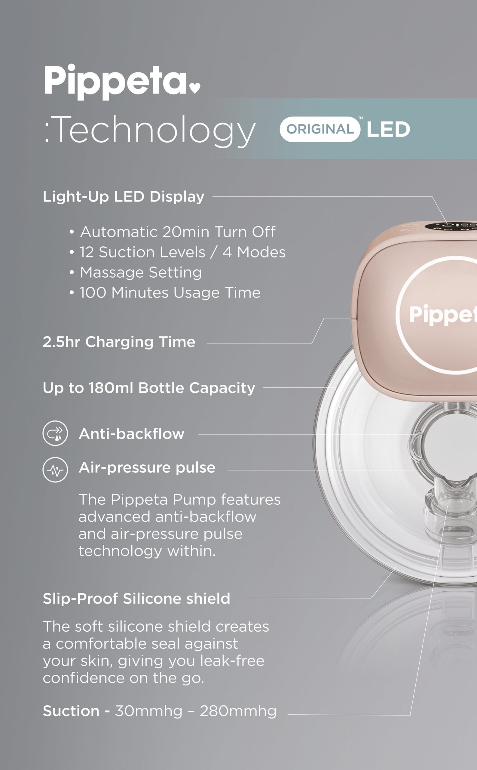 Pippeta Led Wearable Hands Free Breast Pump - 2 Pack - Image 6